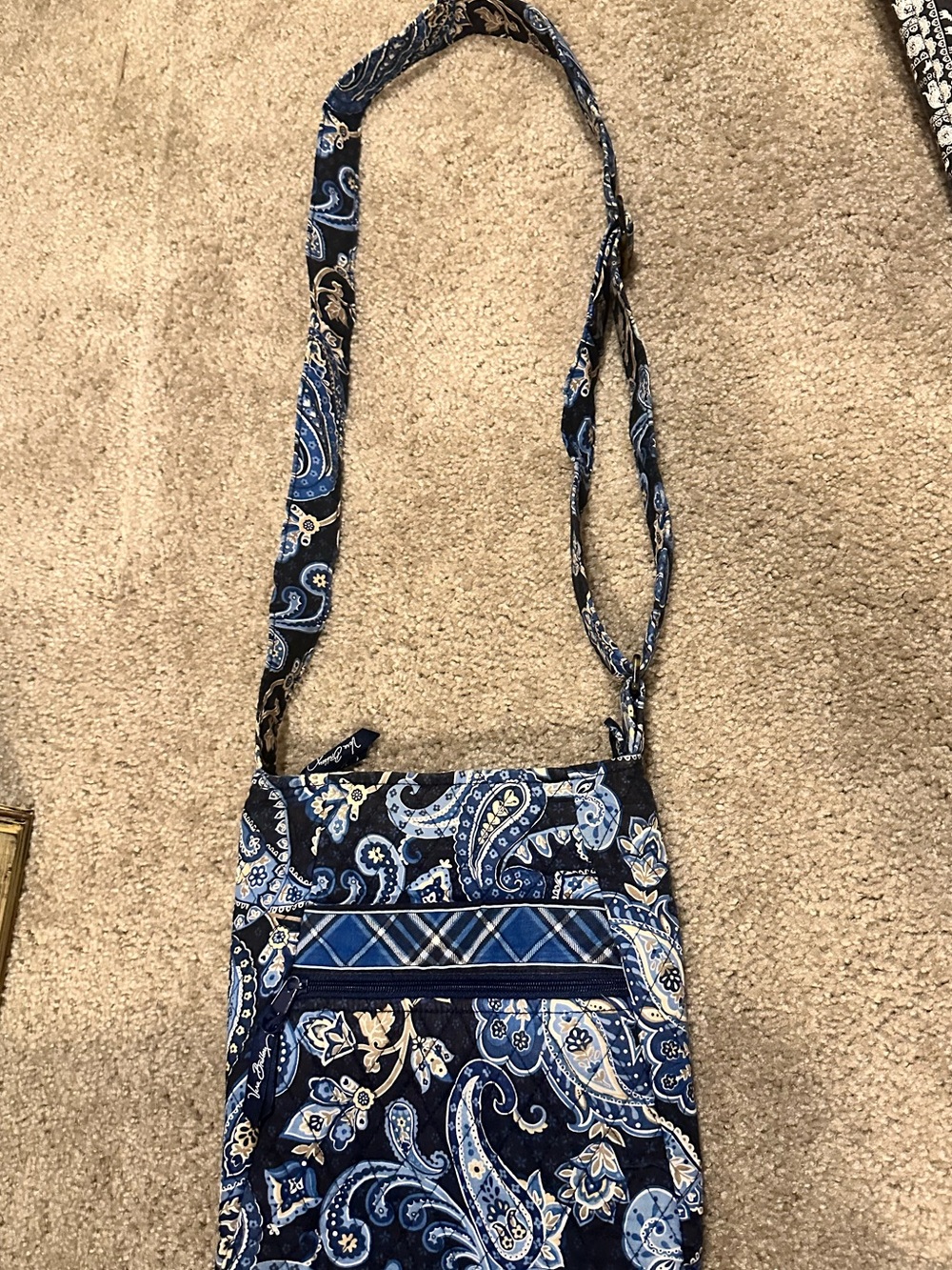 Vera Bradley Blue Paisley adjustable strap Crossbody Bag